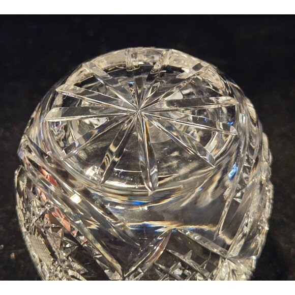 Rare Polish Cut Crystal Mushroom Shaped jam jar Starburst Design Decorative Glas - Picture 3 of 8